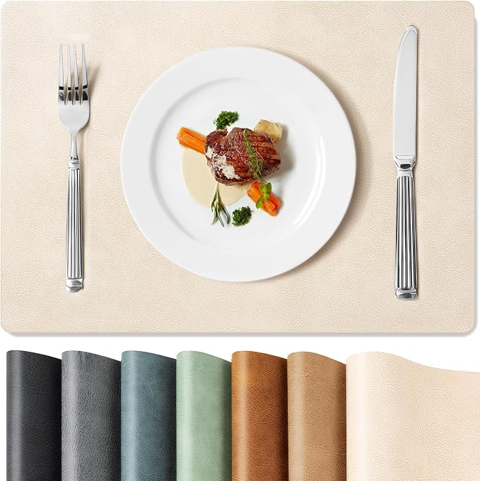 Roxifina Faux Leather Placemats Set of 6 by Unknown