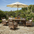 PURPLE LEAF Outdoor Dining Set for 6 All Weather Wicker Patio Dining Set by Unknown