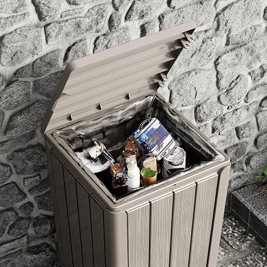 23 Gallon Outdoor Trash Can Waterproof Resin Garbage Can - Image 7