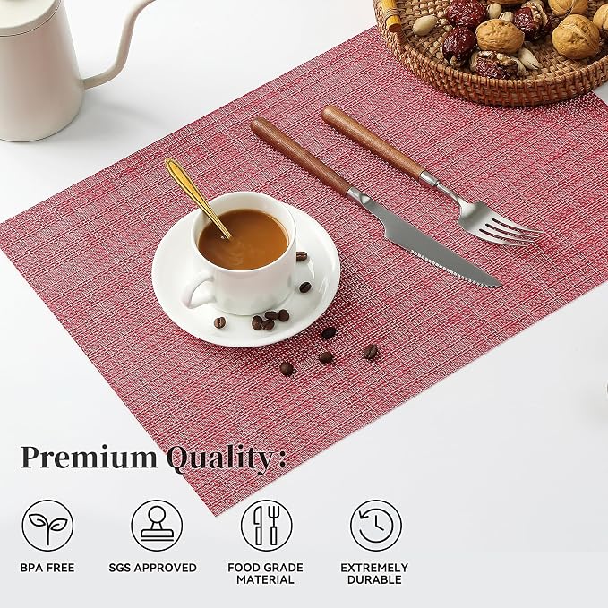 Leetaltree Red Placemats Set of 8 - Image 2