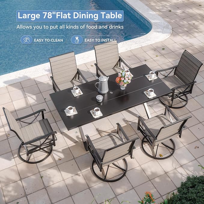 Kurapika 7-Piece Patio Dining Set, Patio Furniture Set - Image 7