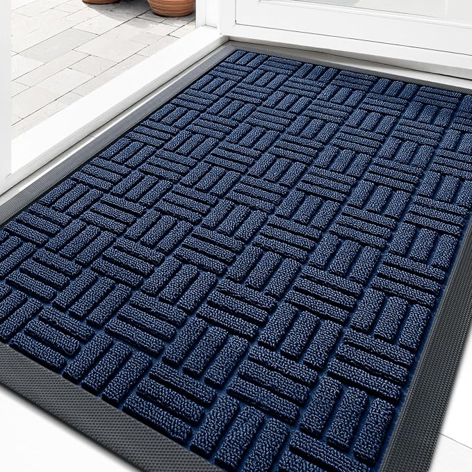 OLANLY Front Door Mat Outside Entrance 35x23, Heavy Duty Sturdy Natural Rubber by OLANLY