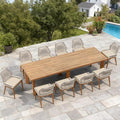 PURPLE LEAF 11 Pieces Patio Dining Set Aluminum Oversize Rectangular Table and by PURPLELEAF