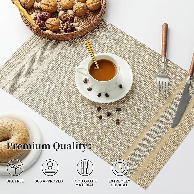 Leetaltree Stardust Yellow Placemats Set of 8 - Image 2
