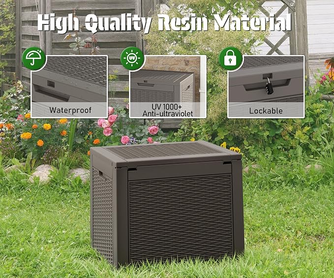 NUNU LAB Outdoor Storage Box 31 Gallon, Waterproof Indoor Outside Deck Boxes - Image 8