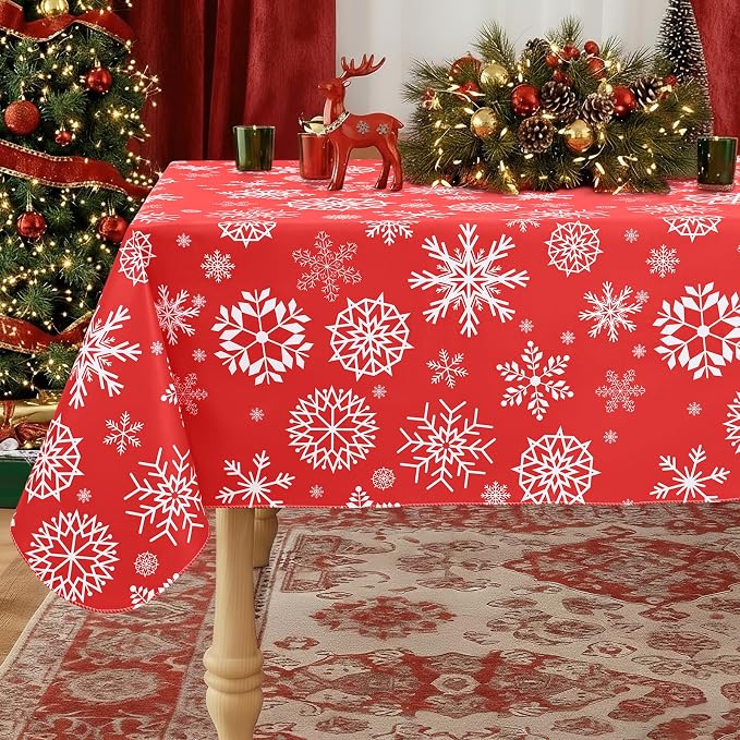 misaya Rectangle Waterproof Vinyl Table Cloth, Wipeable Tablecloth by misaya