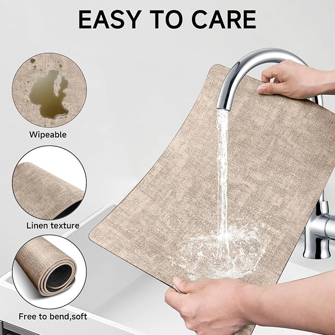Faux Leather Vinyl Placemats Set of 6 Wipeable Heat Resistant Place Mats 100% - Image 4