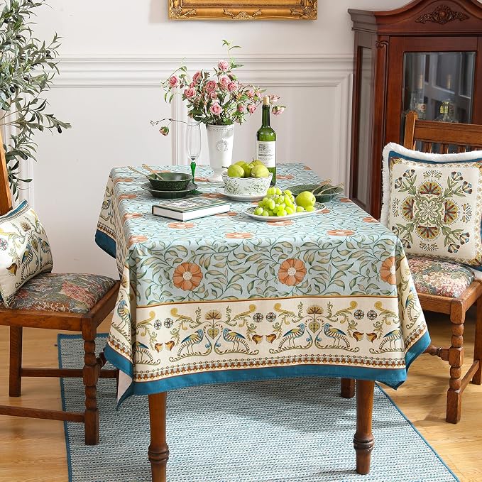 patdrea Designer French Linen Blue Tablecloth - Image 9