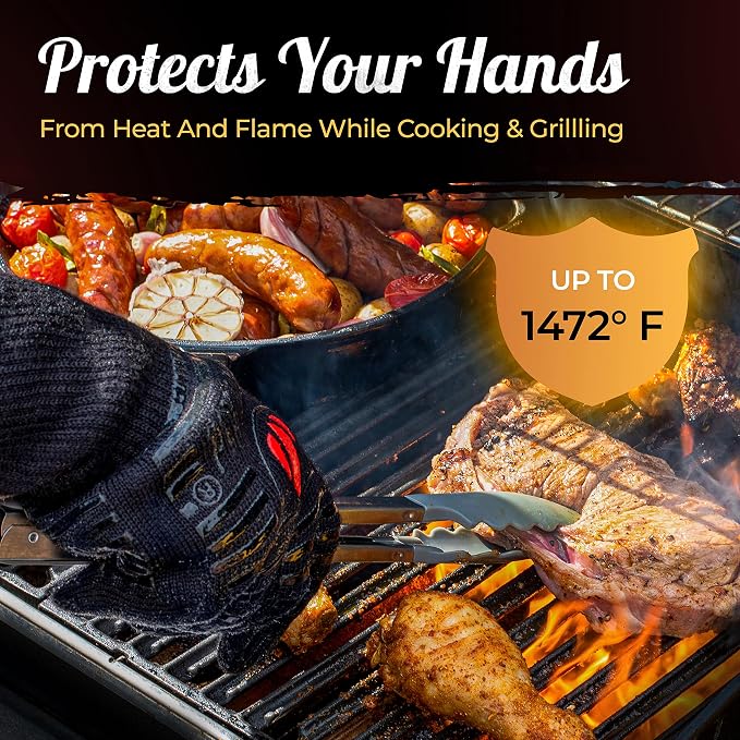 GRILL HEAT AID BBQ Grill Gloves Heat Proof - Image 5