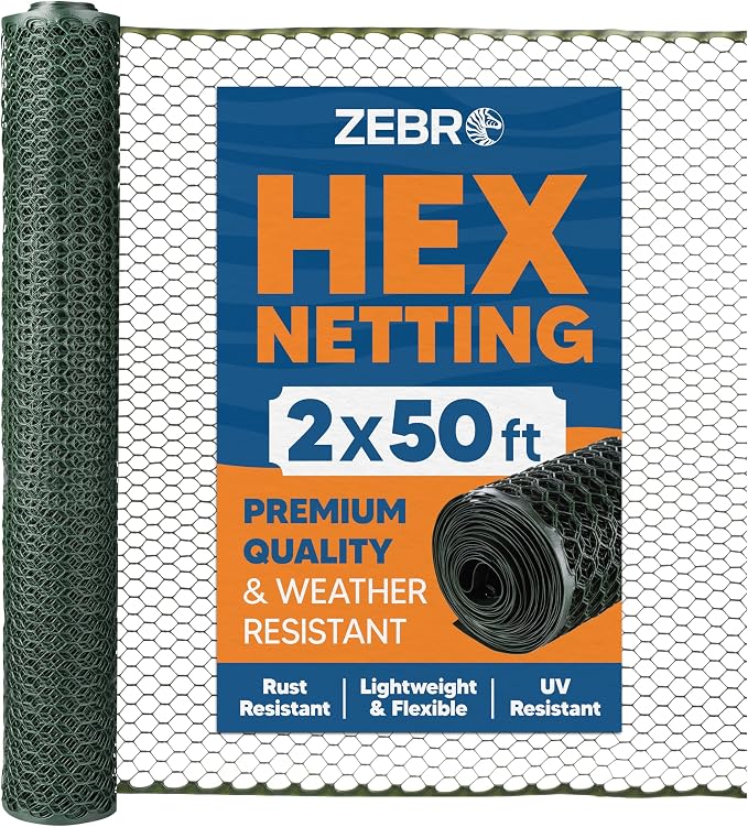 Zebro Plastic Chicken Wire Fence – Lightweight Poultry Netting & Garden Fence by Unknown