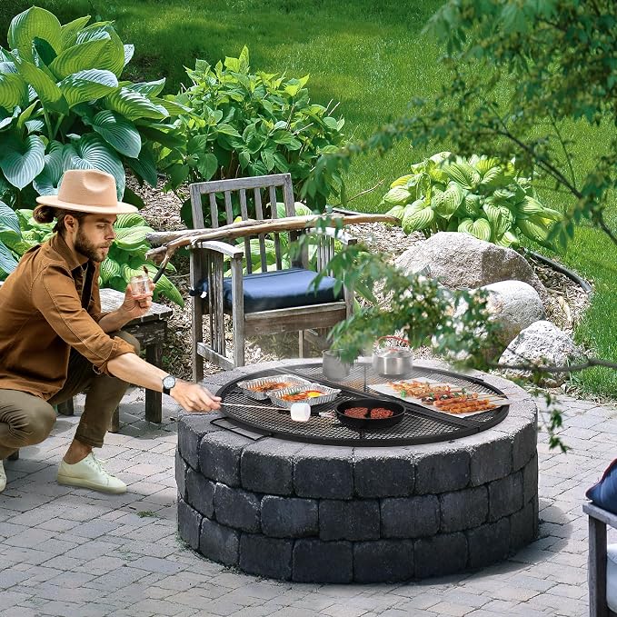 REDCAMP Foldable Fire Pit Cooking Grill Grate, Portable X-Marks Heavy Duty - Image 6