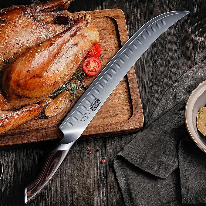 HOSHANHO Carving Slicing Knife, 12 Inch Japanese High Carbon Steel Brisket Knife - Image 5
