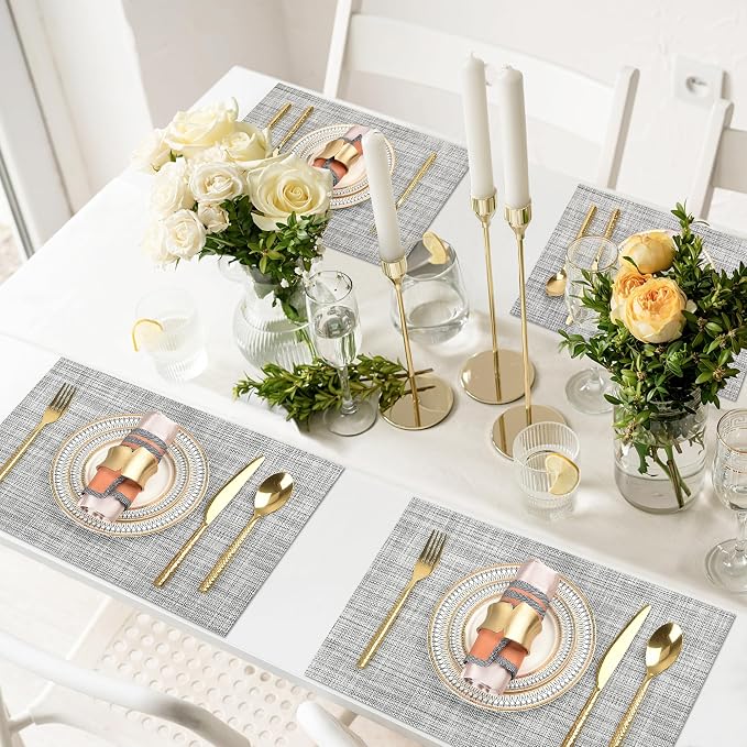 SLKQG Gray Placemats Set of 6 - Image 7