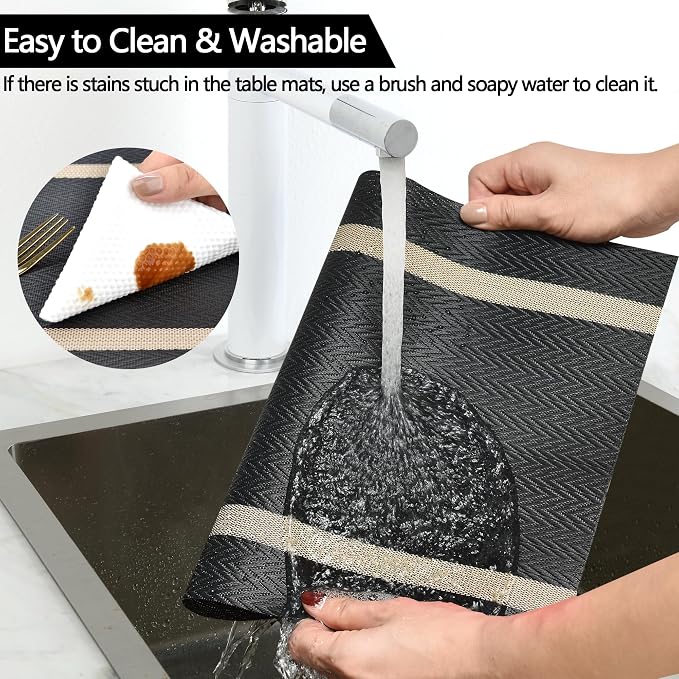 SLKQG Black Placemats Set of 6 - Image 3