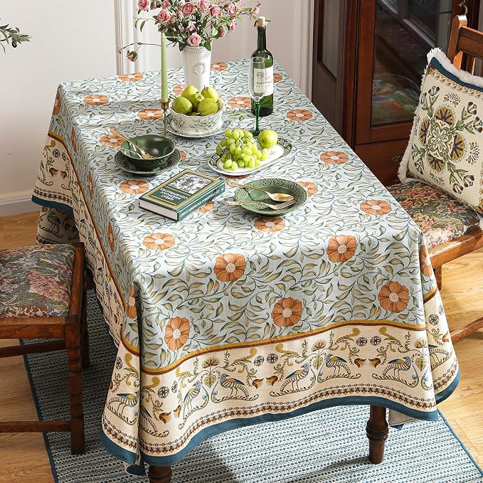 patdrea Designer French Linen Blue Tablecloth - Image 7