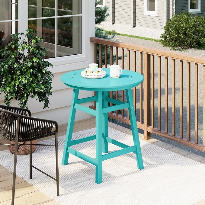 Costaelm Patio Bistro Table, Outdoor Bistro Dining Pub Table - Image 2