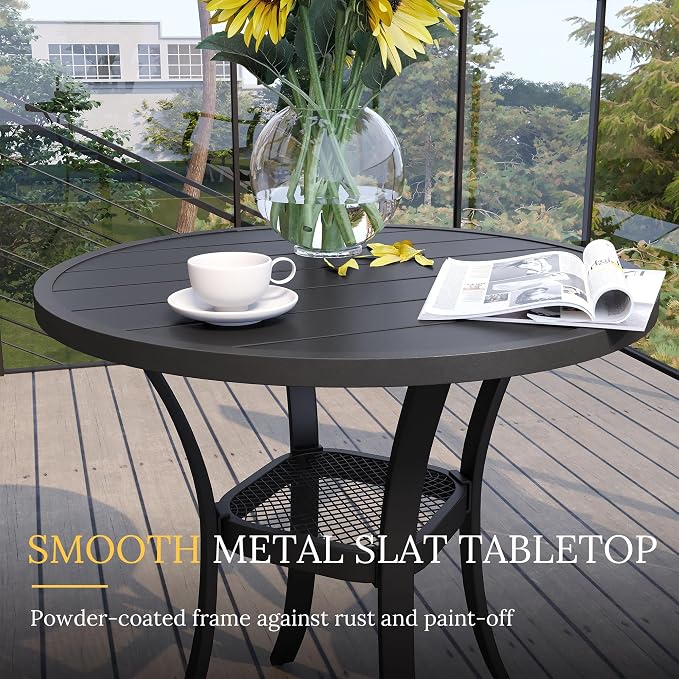 VICLLAX 27.5" Outdoor Round Patio Table - Image 4