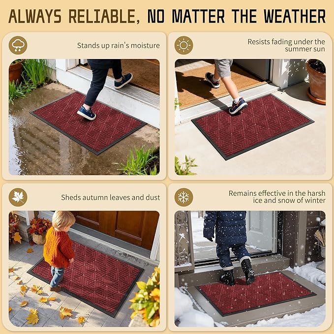 Yimobra Large Door Mat 47x32, All-Weather Waterproof Non-Slip Welcome Matt - Image 5