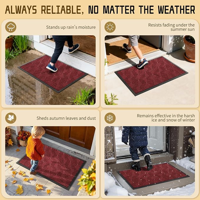 Yimobra Large Door Mat 36x24, All-Weather Waterproof Non-Slip Welcome Matt - Image 5