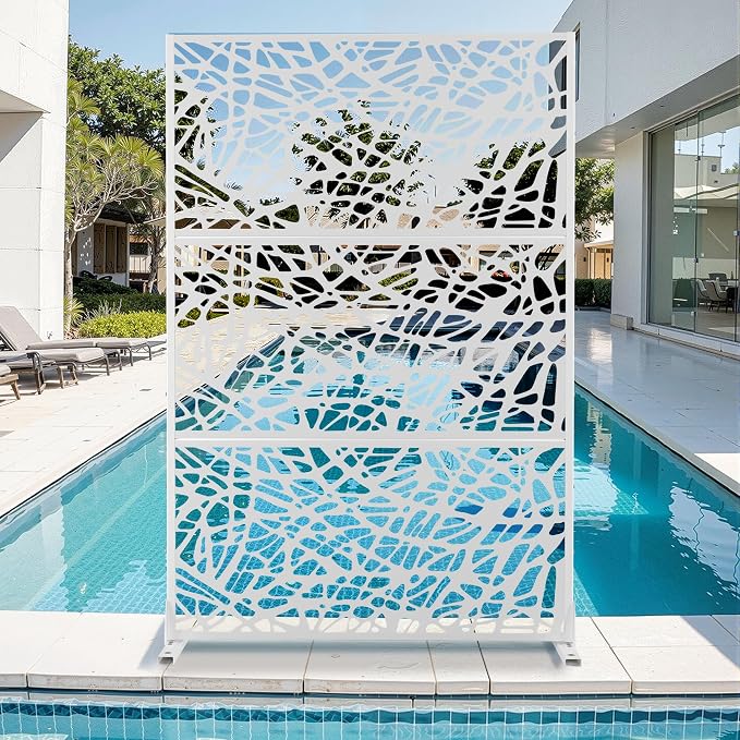 Metal Privacy Screen for Outdoor & Indoor Use, Free Standing Privacy Screen for by Unknown