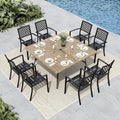 MFSTUDIO Patio Dining Set for 8, Metal Patio Table and Chairs Set, Outdoor by MFSTUDIO