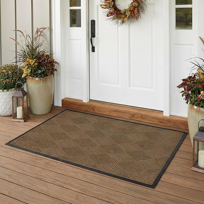 Ecomills Deluxe Diamond Entrance Door Mat, Large Heavy Duty Absorbent Rubber Rug - Image 4