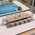 PURPLE LEAF 13 Pieces Patio Dining Set Aluminum Modern Rectangular Table and by PURPLELEAF