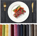 KXN Placemats Set of 6, Dual-Layer Thickened Faux Linen Table Mats, Heat by Homepage