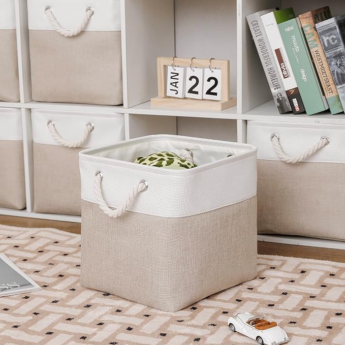 11 x 11 Inch Cube Storage Bins, 6 Pack Large Collapsible Fabric Storage Bin - Image 3