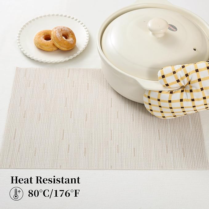 Leetaltree Pale Beige Placemats Set of 12 - Image 5