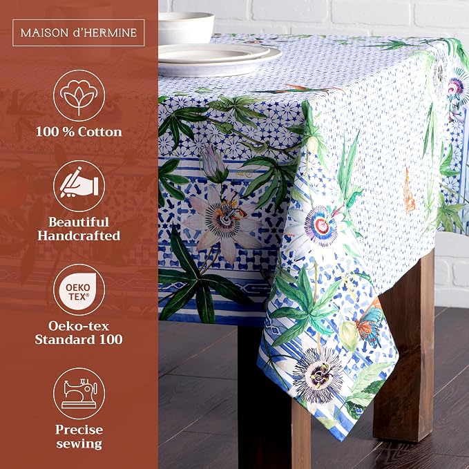 Maison d' Hermine Table Cloth Rectangle Table 100% Cotton 70 x 108 Inches - Image 2