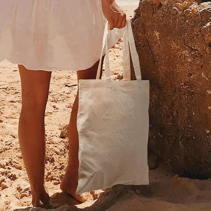 DISCOUNT PROMOS Cotton Canvas Tote Bags Set of 10, Bulk Pack - Image 6