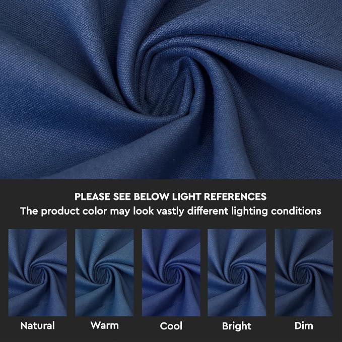 Encasa XO Table Runner 13"x91" Long | Cotton Canvas Fabric | Cobalt Solid Color - Image 3