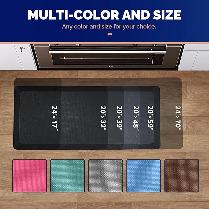 FEATOL Anti Fatigue Mat for Standing, 9/10 Extra Thick Ergonomic Standing Desk - Image 5