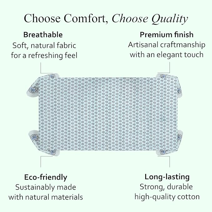 CPC Tablecloth 100% Cotton 72x140 Inch Indian Block Print Rectangle Table Cover - Image 6