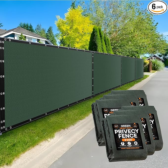 Xpose Safety Privacy Fence Screen 5’ x 50’ – Heavy Duty Green Mesh by XposeSafety