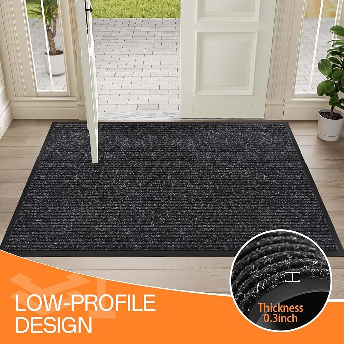 Indoor Outdoor Door Mat, Rubber Backing Non Slip Front Door Mat Outside Entrance - Image 5