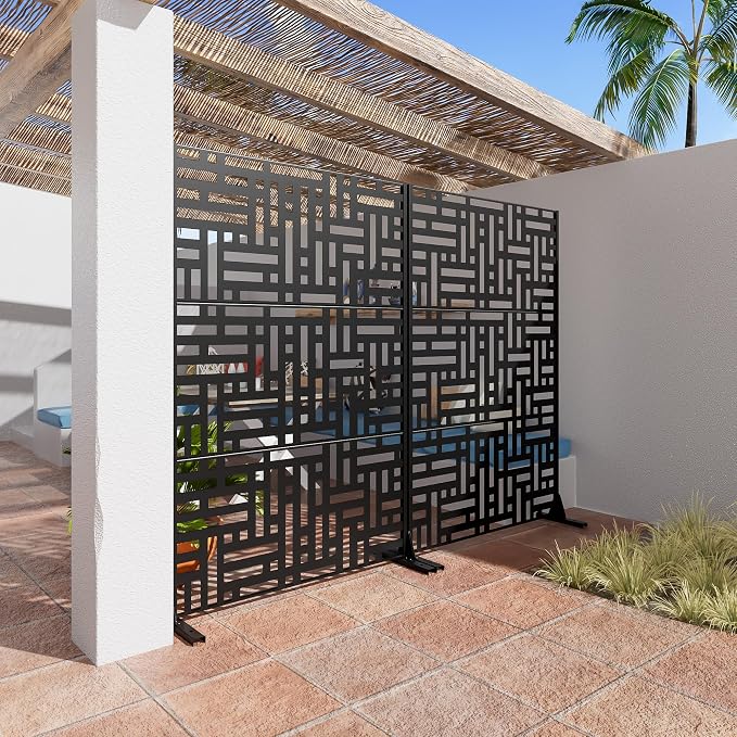 Casaphoria Privacy Screen 72" H x 45" W Metal, 2 Pack Outdoor Freestanding - Image 5