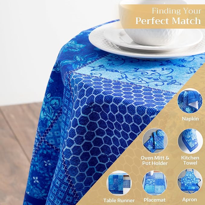 Maison d' Hermine Table Cloth Round Table 100% Cotton 63 Inches Tablecloth - Image 5