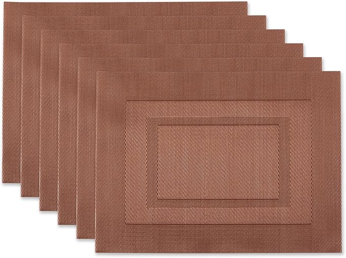 DII PVC Tabletop Collection Woven Indoor/Outdoor, Placemat Set, 6 Piece by DII