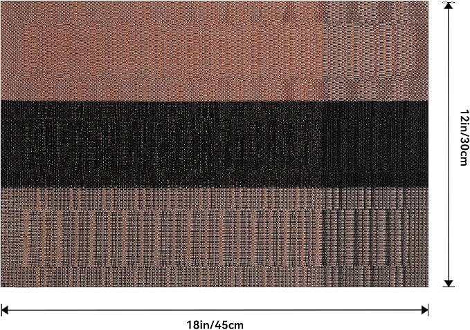 Leetaltree Brown with Black Striped Placemats Set of 12 - Image 9