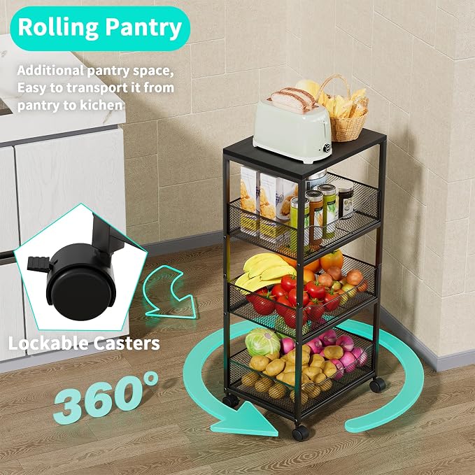 HapiRm Fruit Basket Kitchen Cart - Image 6