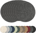 13"Round Placemats Set of 8, Reversible Faux Leather Heat Resistant Table Mats by NCUE