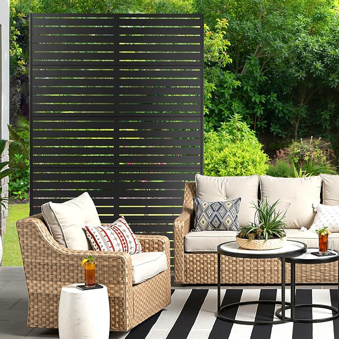 Metal Privacy Screen for Outdoor & Indoor Use, Free Standing Privacy Screen for - Image 7