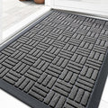 OLANLY Front Door Mat Outside Entrance 35x23, Heavy Duty Sturdy Natural Rubber by OLANLY