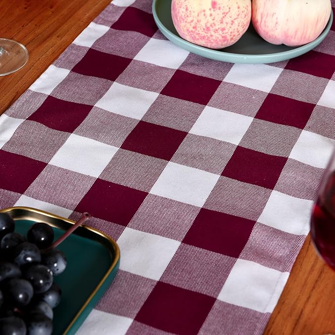 Tosewever Buffalo Check Plaid Farmhouse Table Runner, Cotton Polyester Blend - Image 6