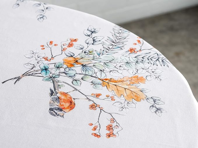 Maison d' Hermine Table Cloth Round Table 100% Cotton 63 Inches Fall Tablecloth - Image 9