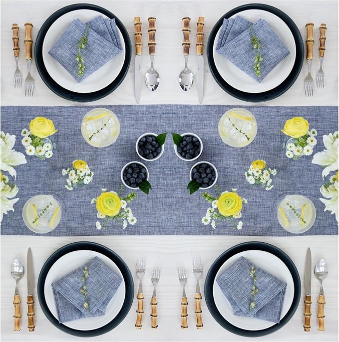 Solino Home Linen Small Table Runner 48 Inches - Image 3