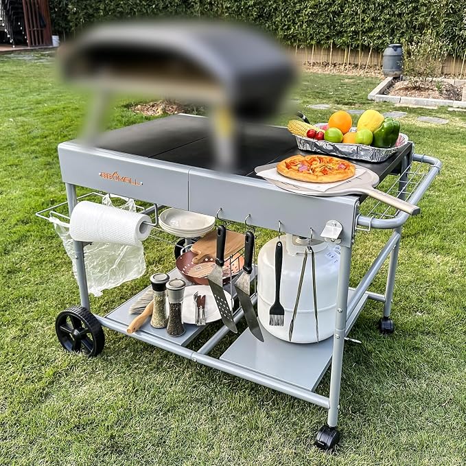 Upgraded Pizza Oven Cart Table for Ooni Koda/Karu/Fyra 16 & 12, Movable Thicken - Image 4