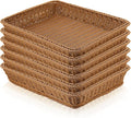Eccliy 6 Pack Poly Wicker Bread Baskets 19 Inch Imitation Rattan Serving Trays by Eccliy